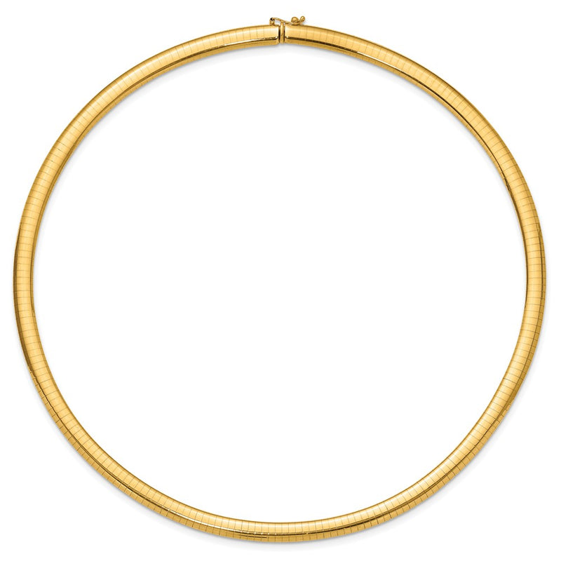 14K Yellow Gold 6mm Domed Omega Necklace