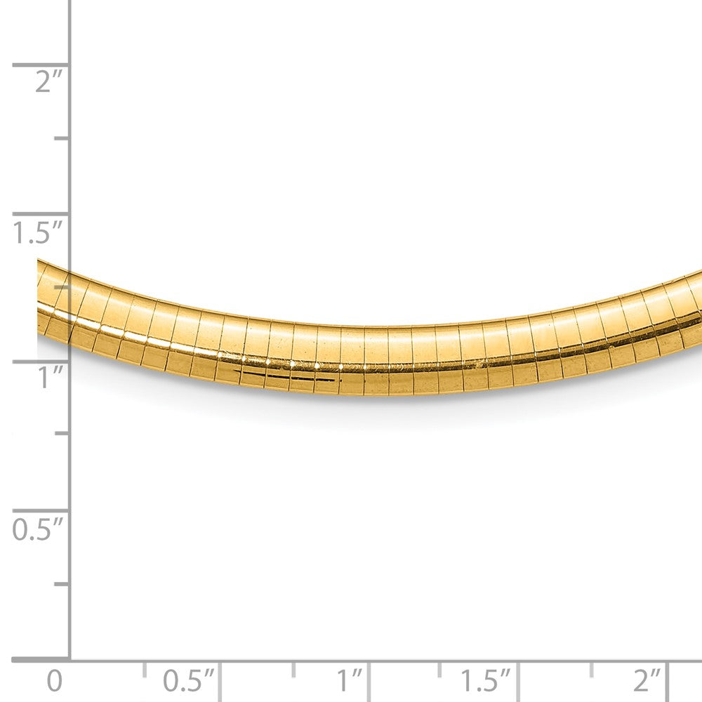 14K Yellow Gold 6mm Domed Omega Necklace