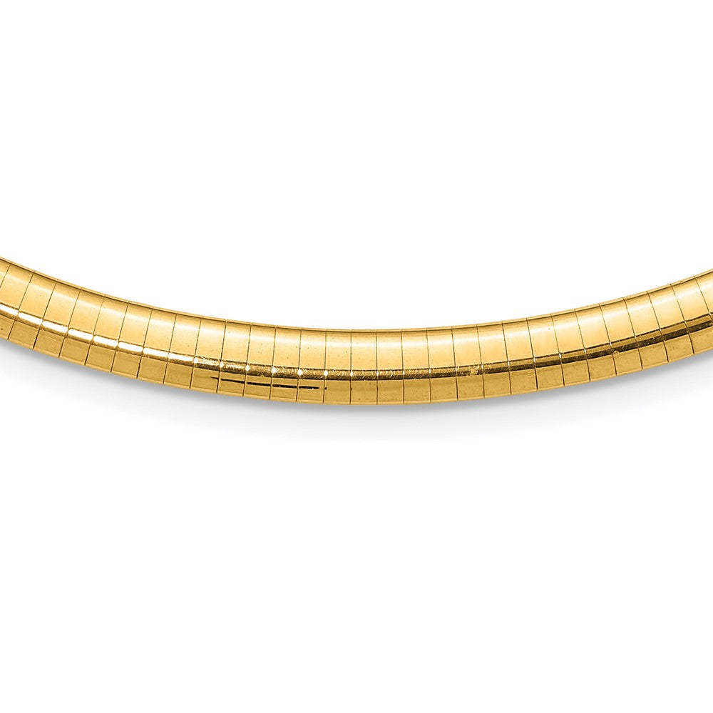 14K Yellow Gold 6mm Domed Omega Necklace