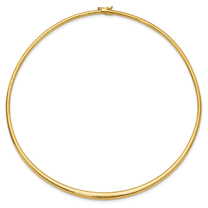 14K Yellow Gold Polished 3/6mm Graduated Omega Necklace