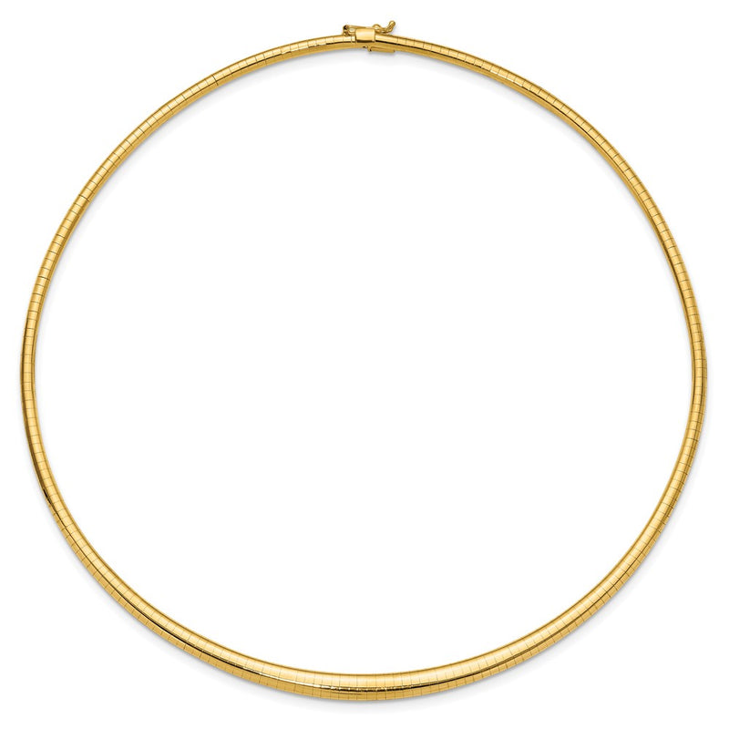 14K Yellow Gold Polished 3/6mm Graduated Omega Necklace