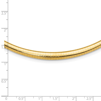14K Yellow Gold Polished 3/6mm Graduated Omega Necklace