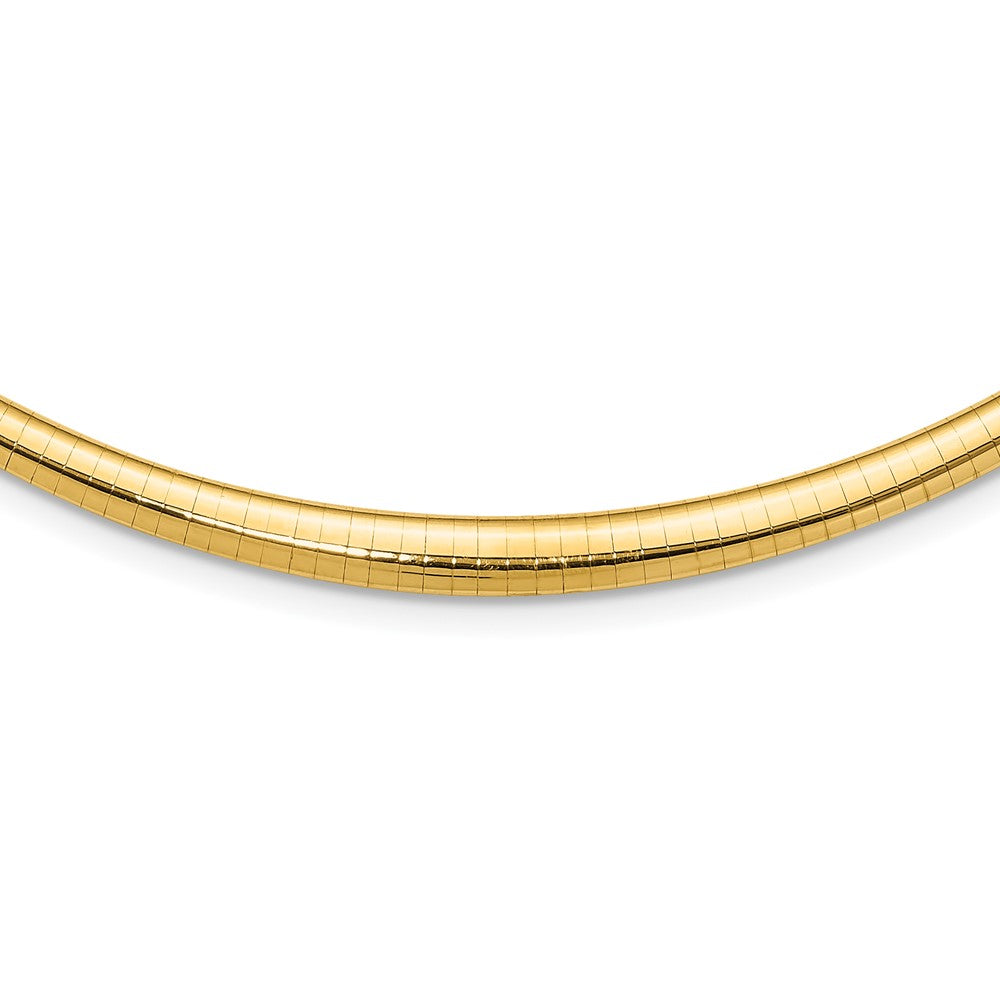 14K Yellow Gold Polished 3/6mm Graduated Omega Necklace