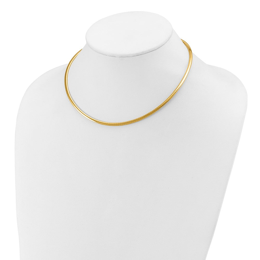 14K Yellow Gold 3mm Lightweight Omega Necklace