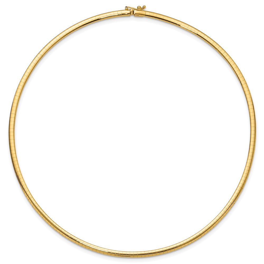 14K Yellow Gold 3mm Lightweight Omega Necklace