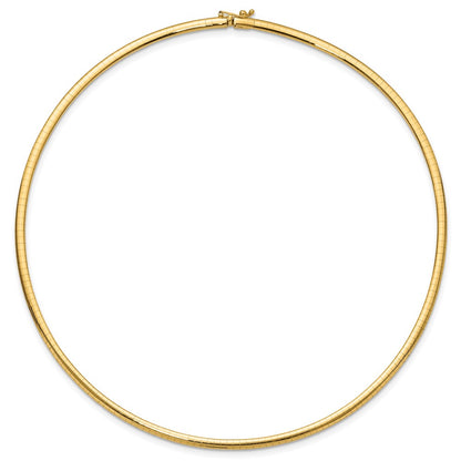 14K Yellow Gold 3mm Lightweight Omega Necklace