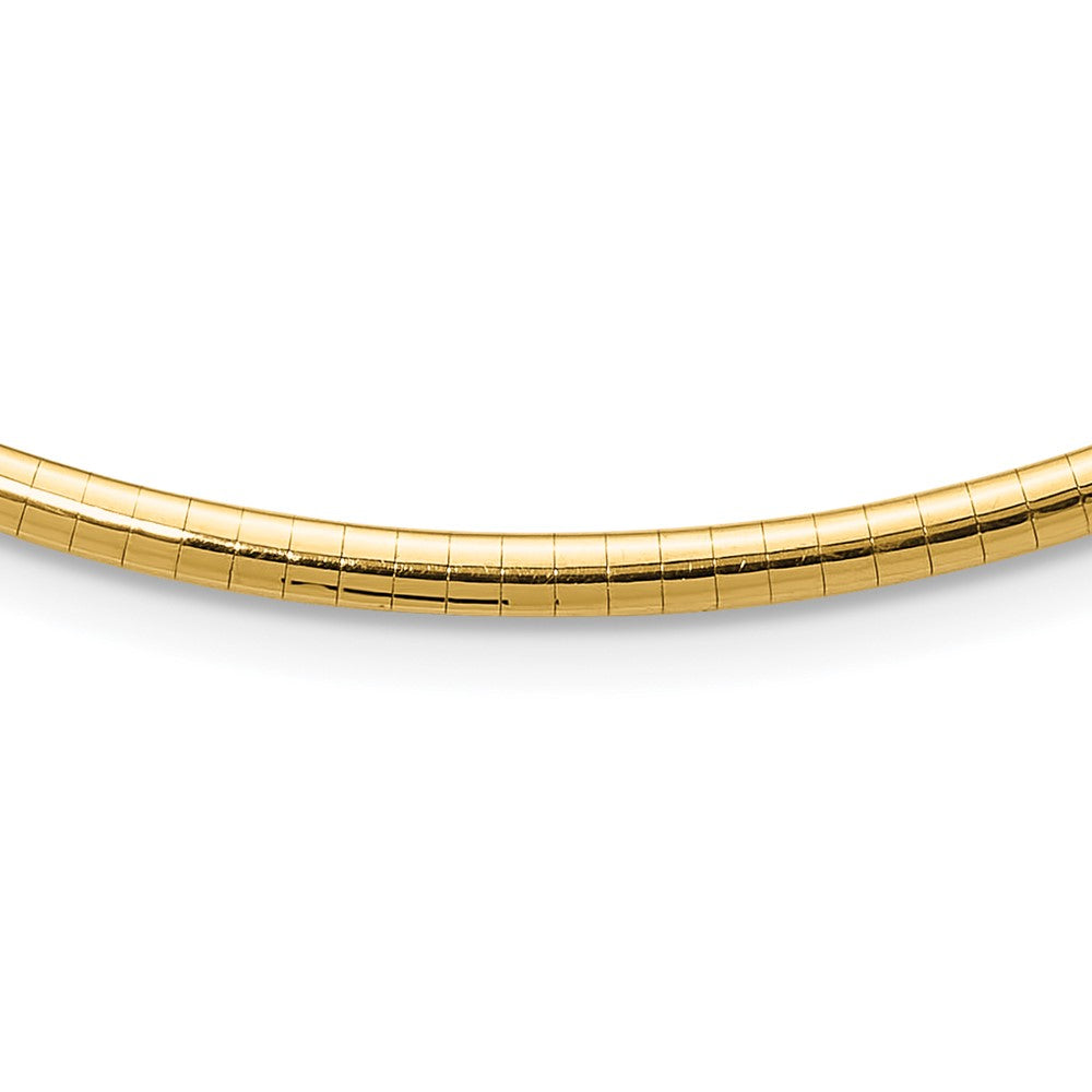 14K Yellow Gold 3mm Lightweight Omega Necklace