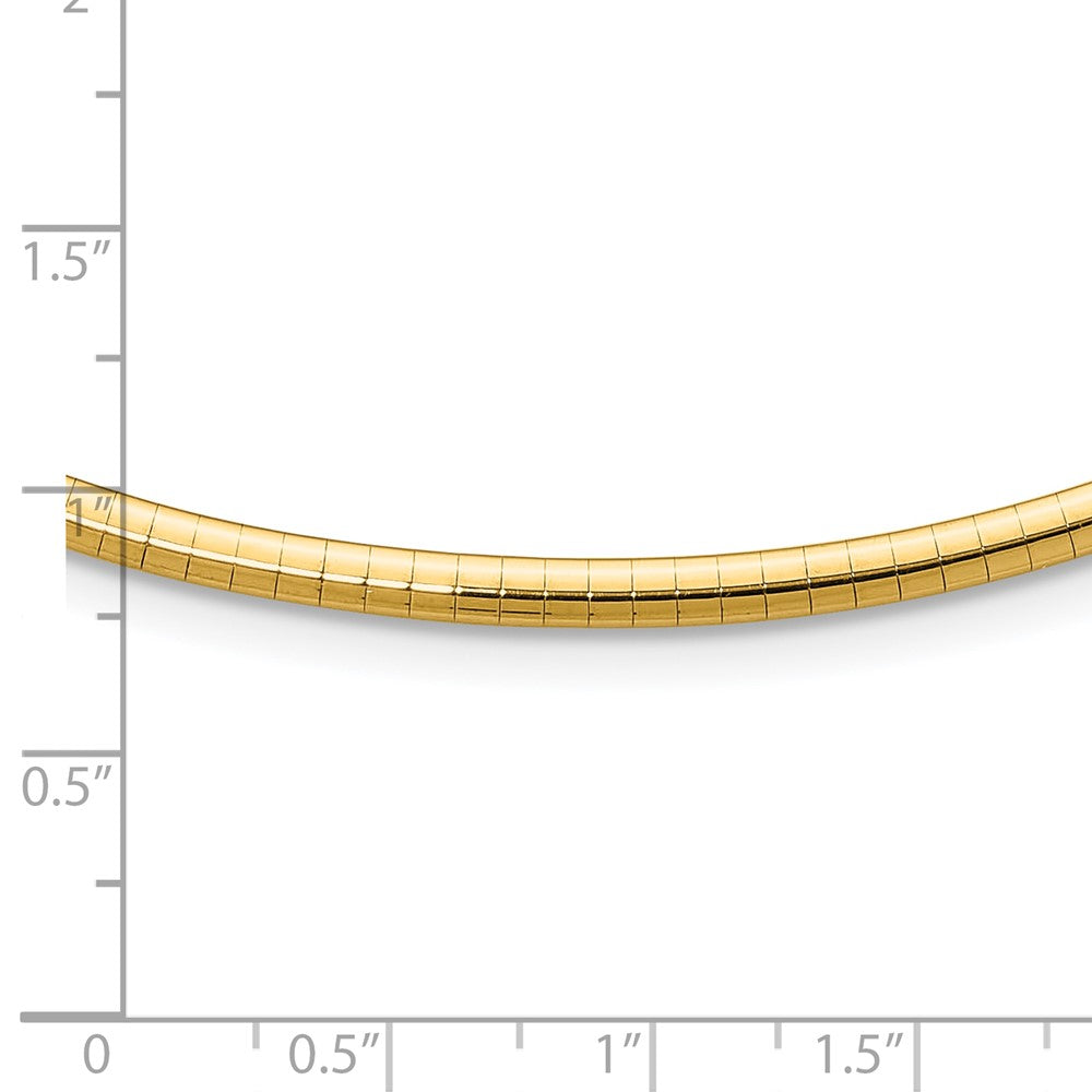 14K Yellow Gold 3mm Lightweight Omega Necklace