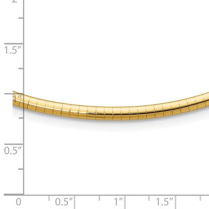 14K Yellow Gold 3mm Lightweight Omega Necklace