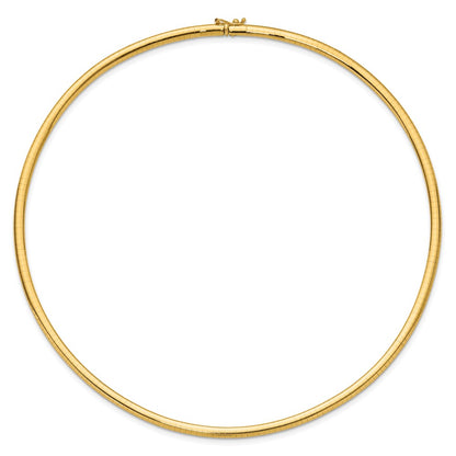 14K Yellow Gold 4mm Lightweight Domed Omega Necklace