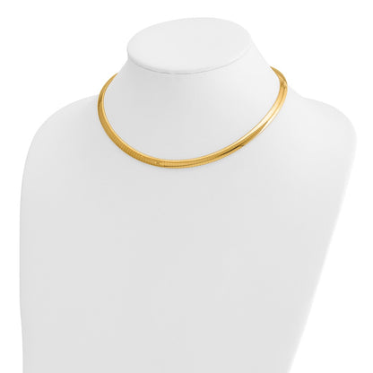 14K Yellow Gold 6mm Lightweight Omega Necklace