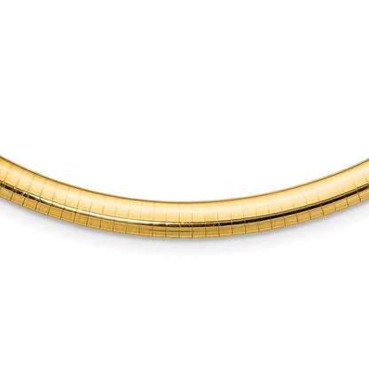 14K Yellow Gold 6mm Lightweight Omega Necklace