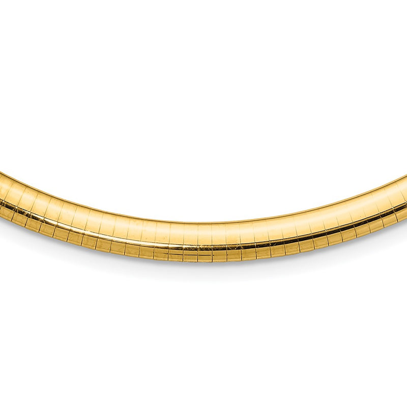 14K Yellow Gold 6mm Lightweight Omega Necklace