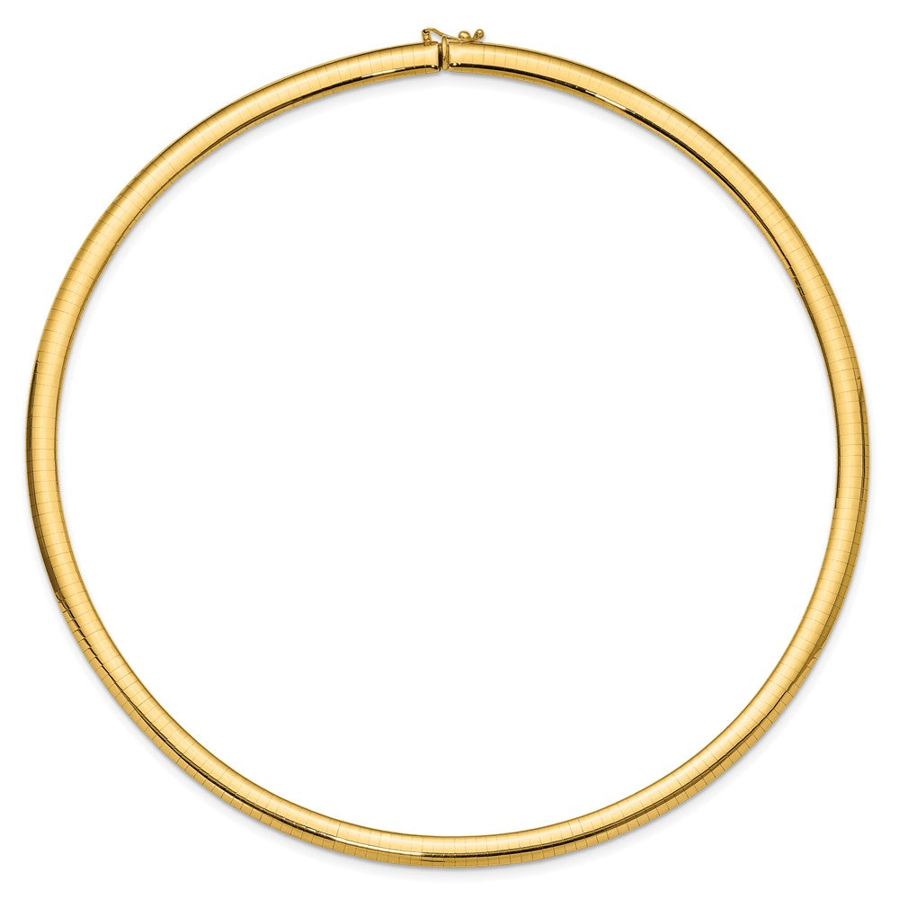 14K Yellow Gold 6mm Lightweight Omega Necklace