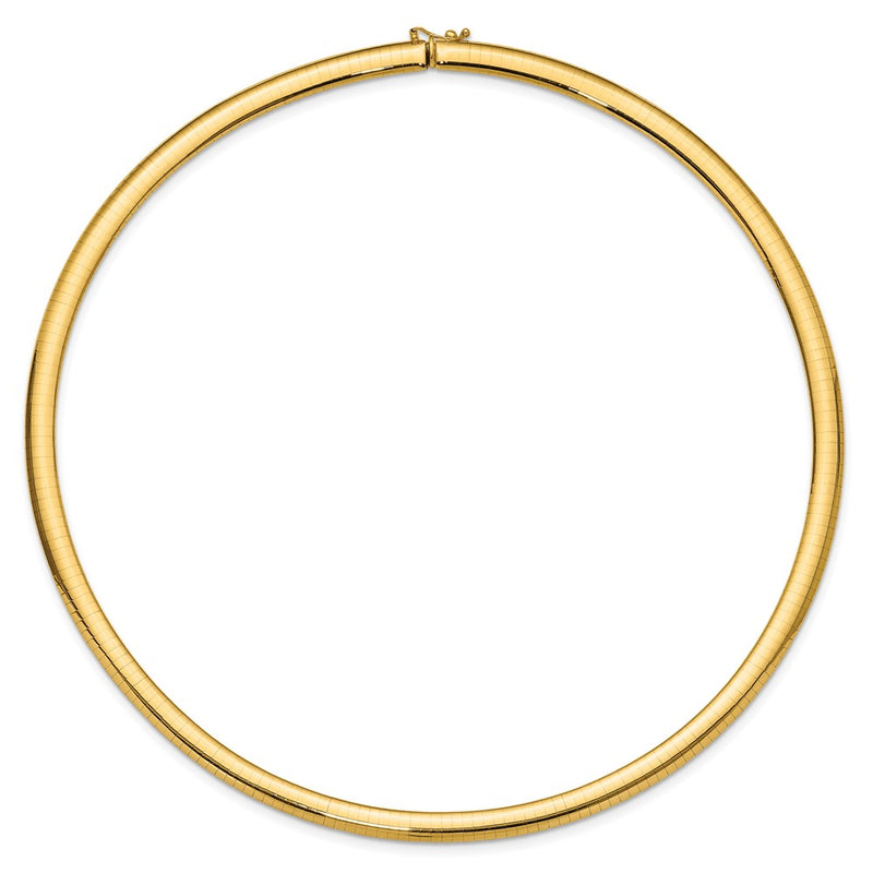 14K Yellow Gold 6mm Lightweight Omega Necklace