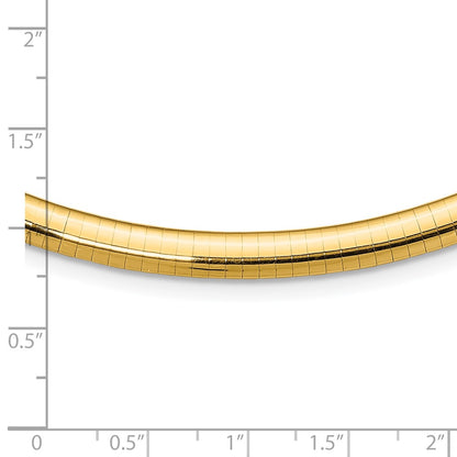 14K Yellow Gold 6mm Lightweight Omega Necklace