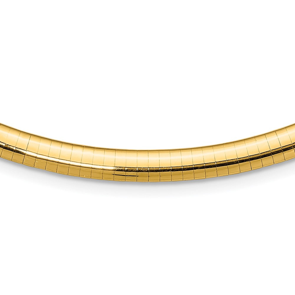 14K Yellow Gold 6mm Lightweight Omega Necklace