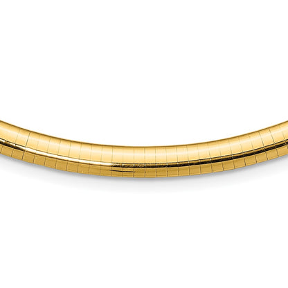 14K Yellow Gold 6mm Lightweight Omega Necklace