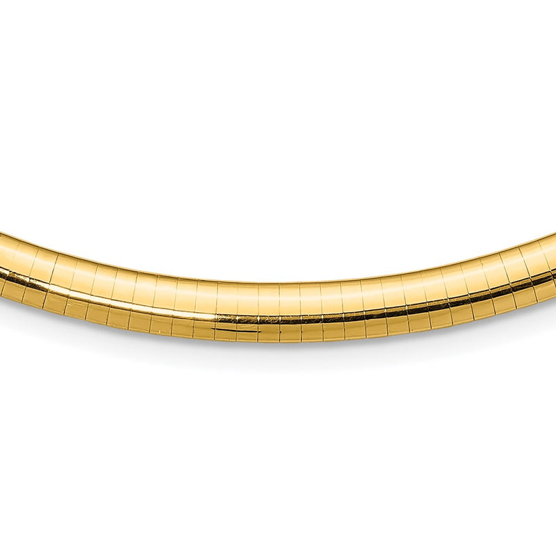 14K Yellow Gold 6mm Lightweight Omega Necklace