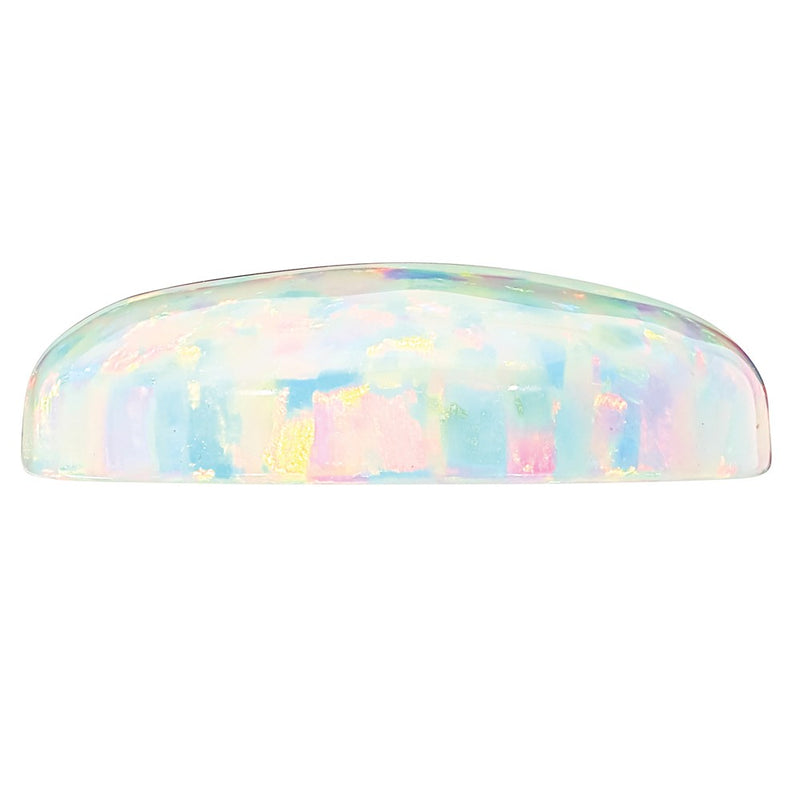 Gemstone Imitation White Opal 12X10mm Oval Cabochon