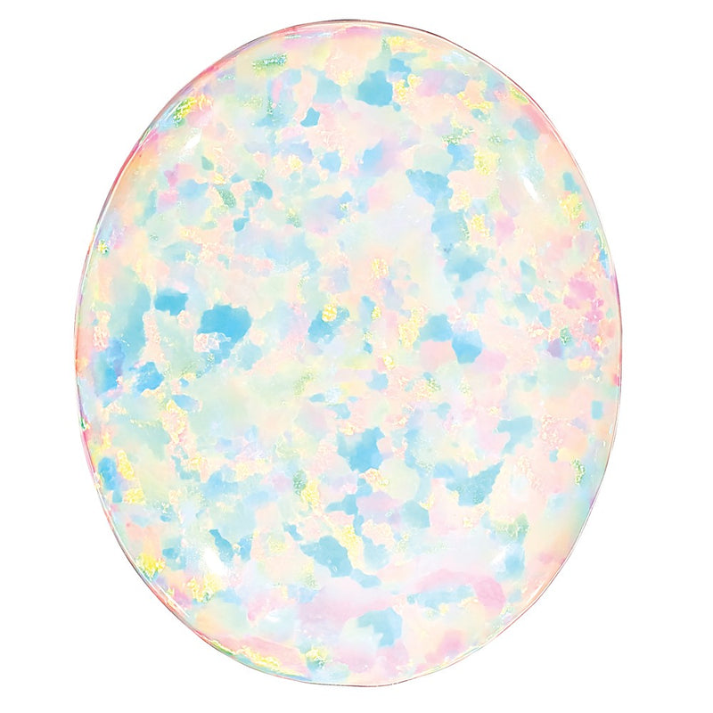 Gemstone Imitation White Opal 9X7mm Oval Cabochon