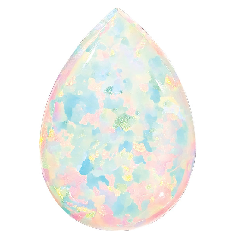 Gemstone Imitation White Opal 9X6mm Pear Cabochon
