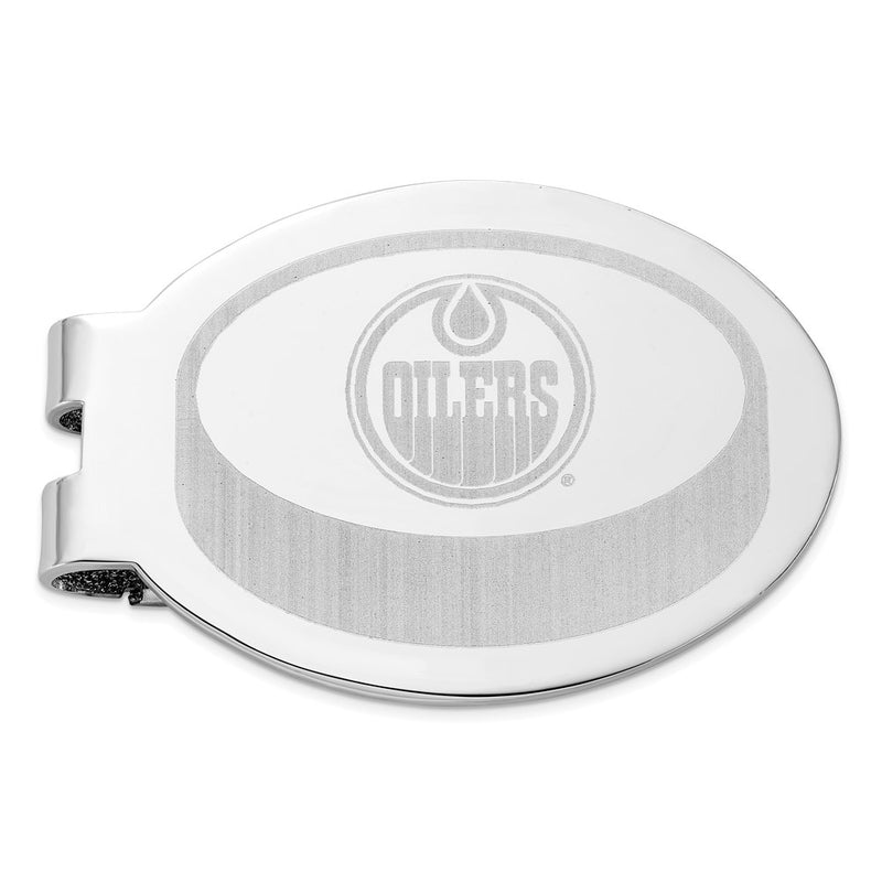 Stainless Steel Nhl Edmonton Oilers Polished Oval Money Clip
