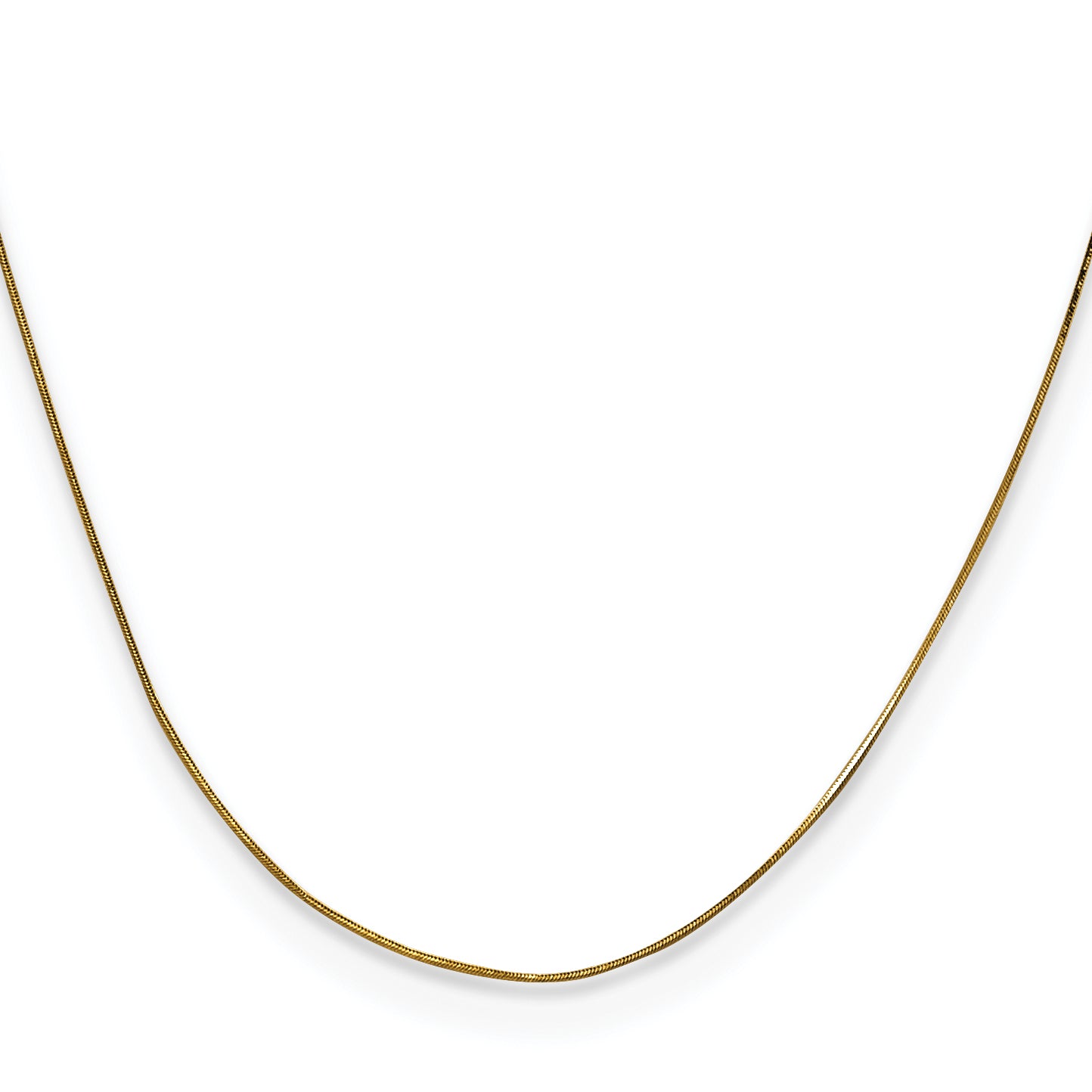 14K Yellow Gold 20 Inch .5mm Octagonal Snake With Lobster Clasp Chain