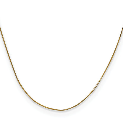 14K Yellow Gold 20 Inch .5mm Octagonal Snake With Lobster Clasp Chain