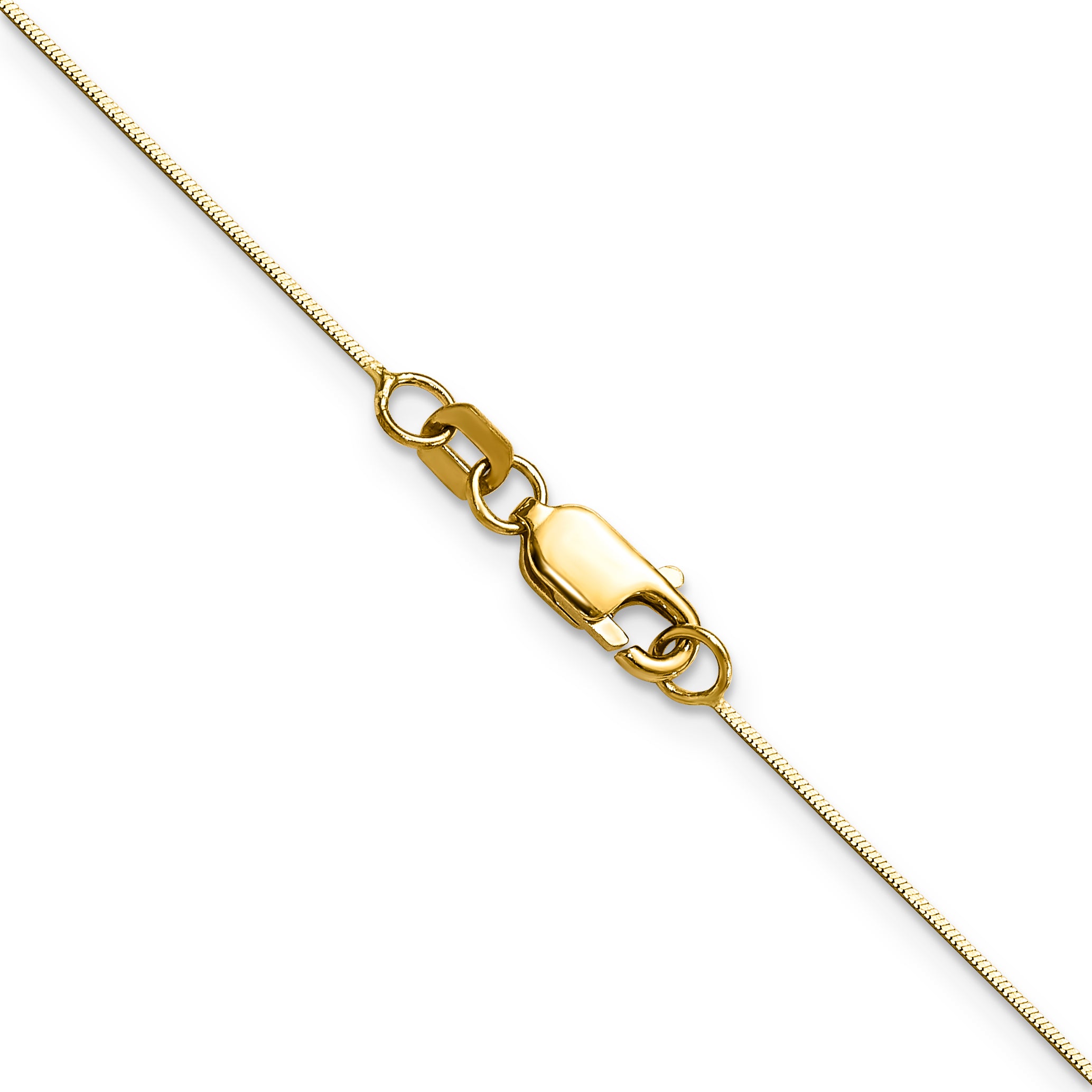 14K Yellow Gold 20 Inch .5mm Octagonal Snake With Lobster Clasp Chain