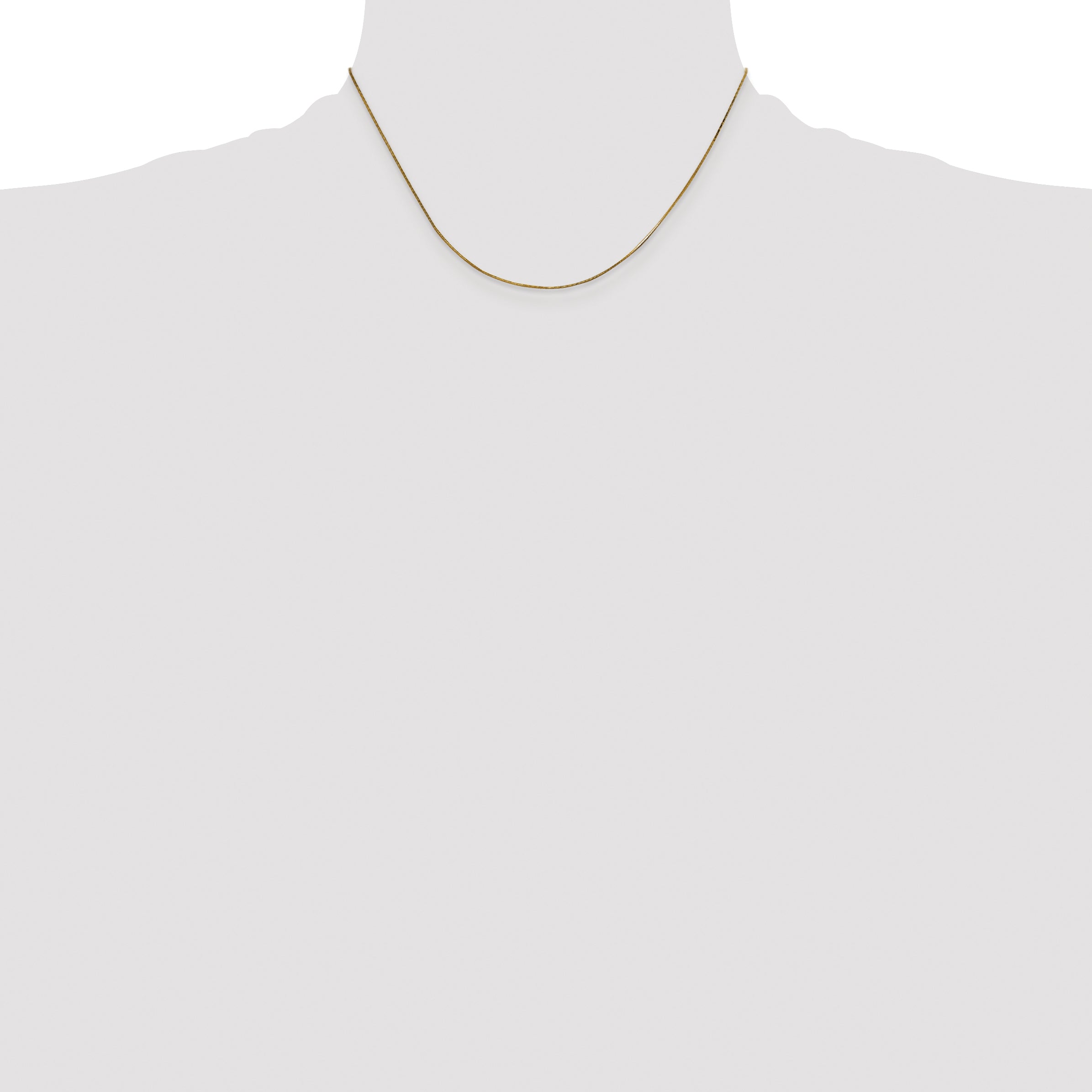 14K Yellow Gold 16 Inch .5mm Octagonal Snake With Lobster Clasp Chain