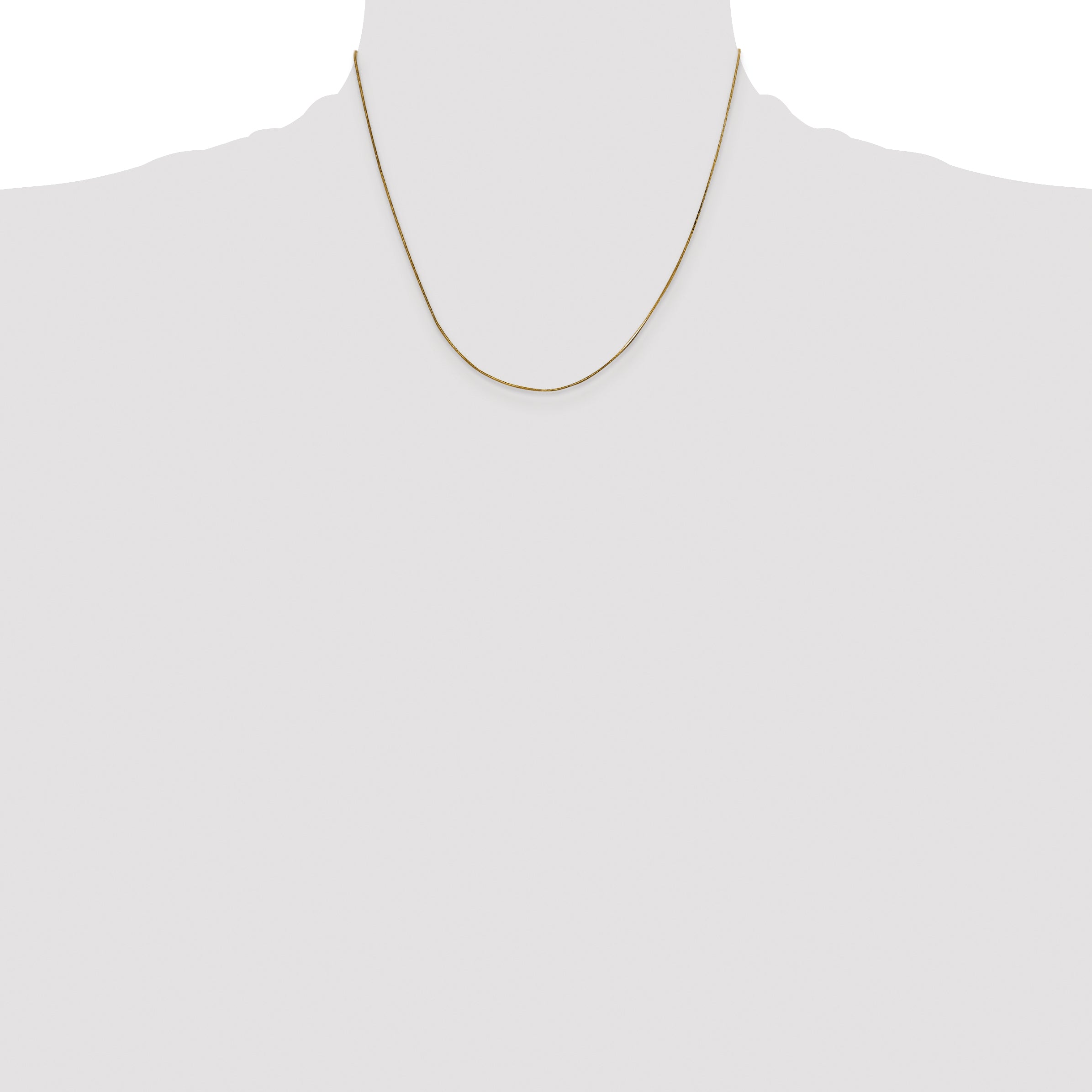 14K Yellow Gold 18 Inch .5mm Octagonal Snake With Lobster Clasp Chain