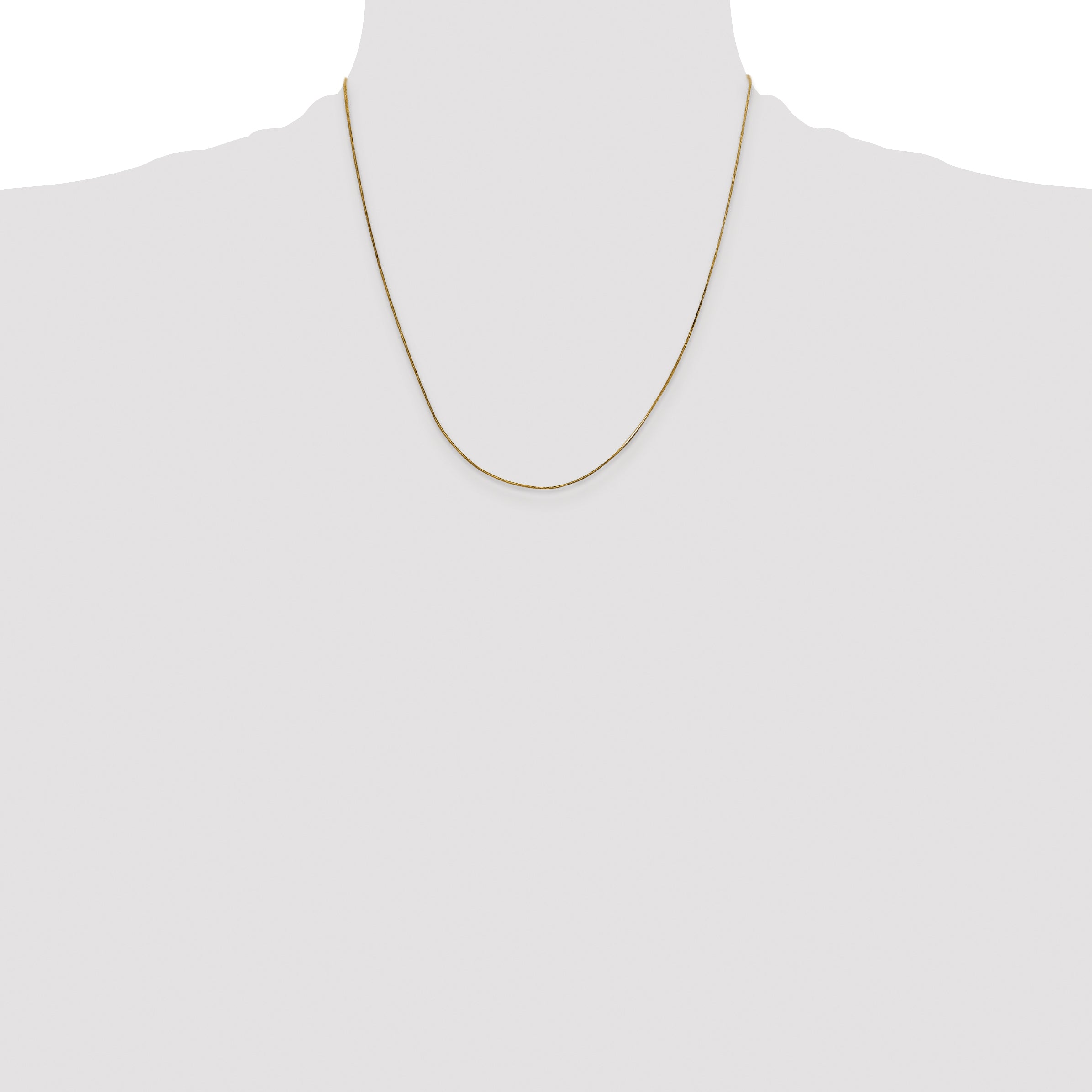 14K Yellow Gold 20 Inch .5mm Octagonal Snake With Lobster Clasp Chain
