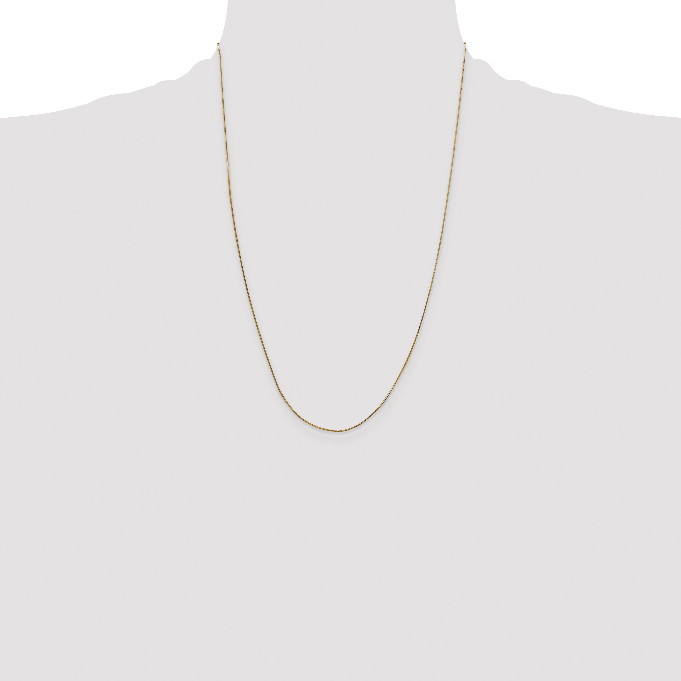 14K Yellow Gold 24 Inch .5mm Octagonal Snake With Lobster Clasp Chain