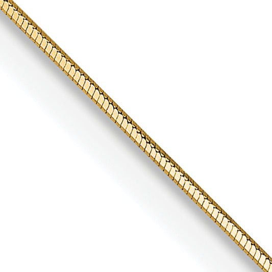 14K Yellow Gold 24 Inch .5mm Octagonal Snake With Lobster Clasp Chain