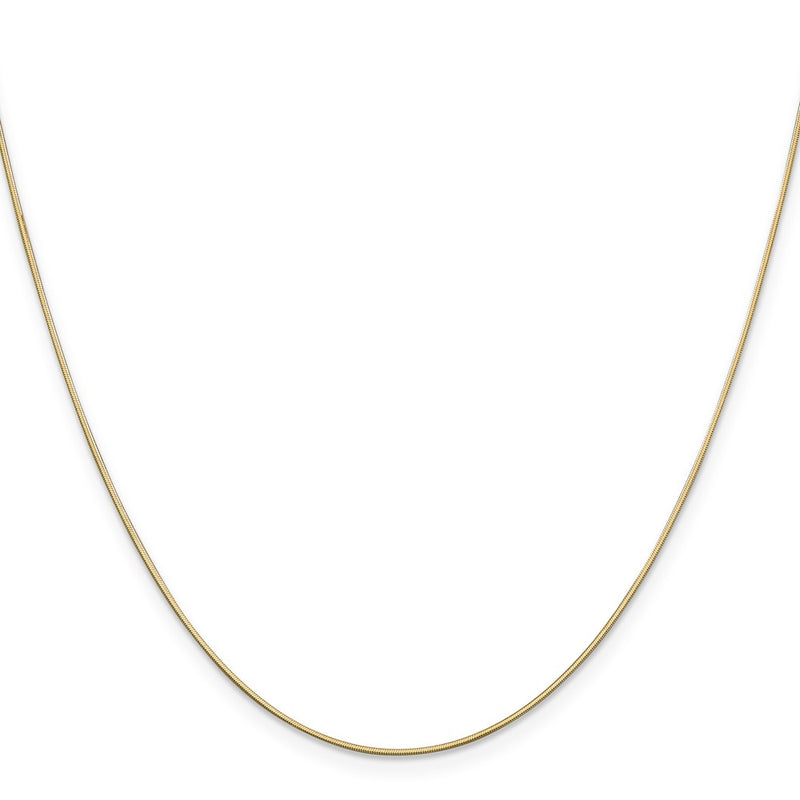 14K Yellow Gold 14 Inch .8mm Octagonal Snake With Lobster Clasp Chain Necklace