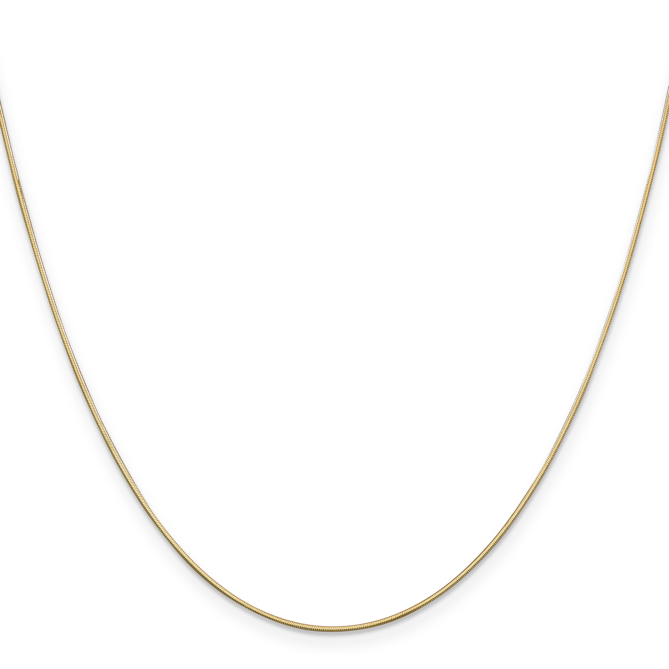14K Yellow Gold 18 Inch .6mm Octagonal Snake With Lobster Clasp Chain