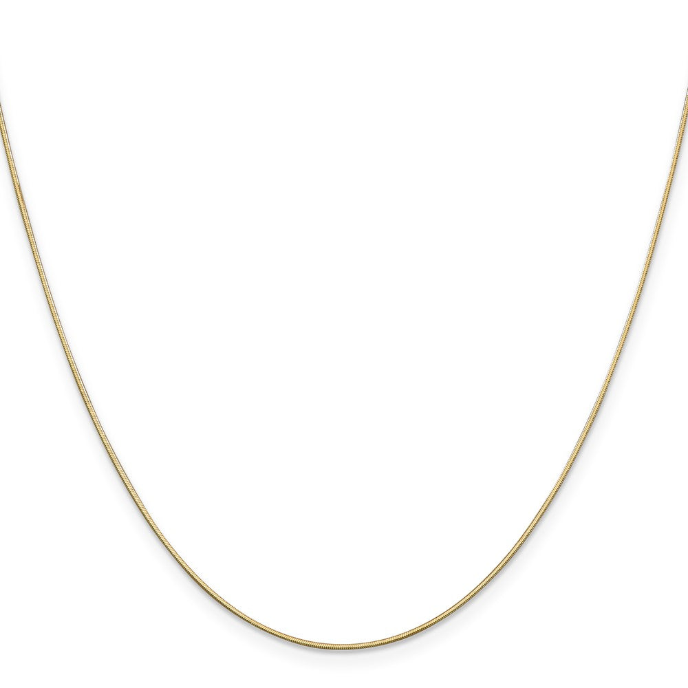 14K Yellow Gold .6mm Octagonal Snake With Lobster Clasp Chain Necklace