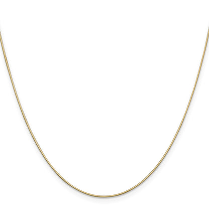 14K Yellow Gold .6mm Octagonal Snake With Lobster Clasp Chain Necklace