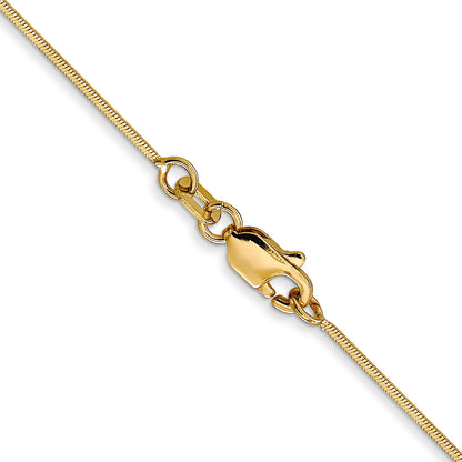 14K Yellow Gold 24 Inch .6mm Octagonal Snake With Lobster Clasp Chain