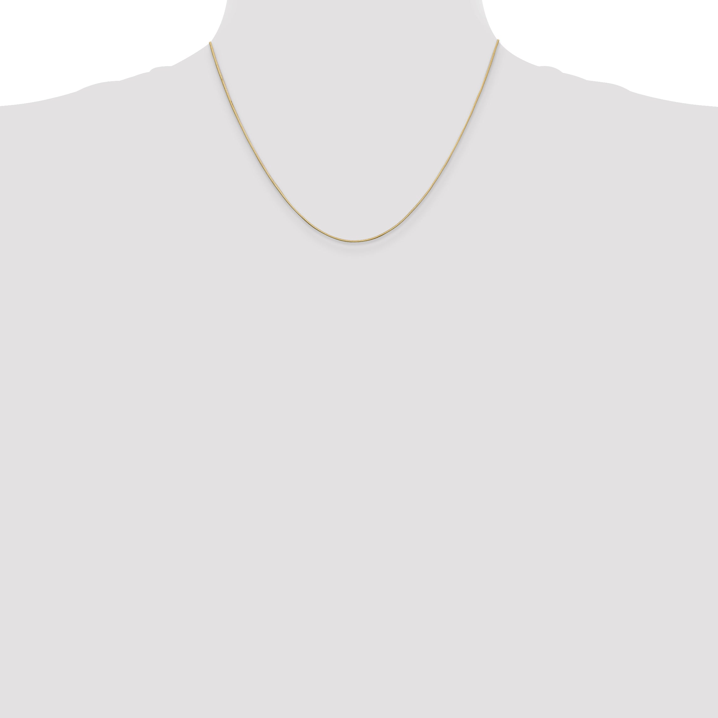14K Yellow Gold 18 Inch .6mm Octagonal Snake With Lobster Clasp Chain