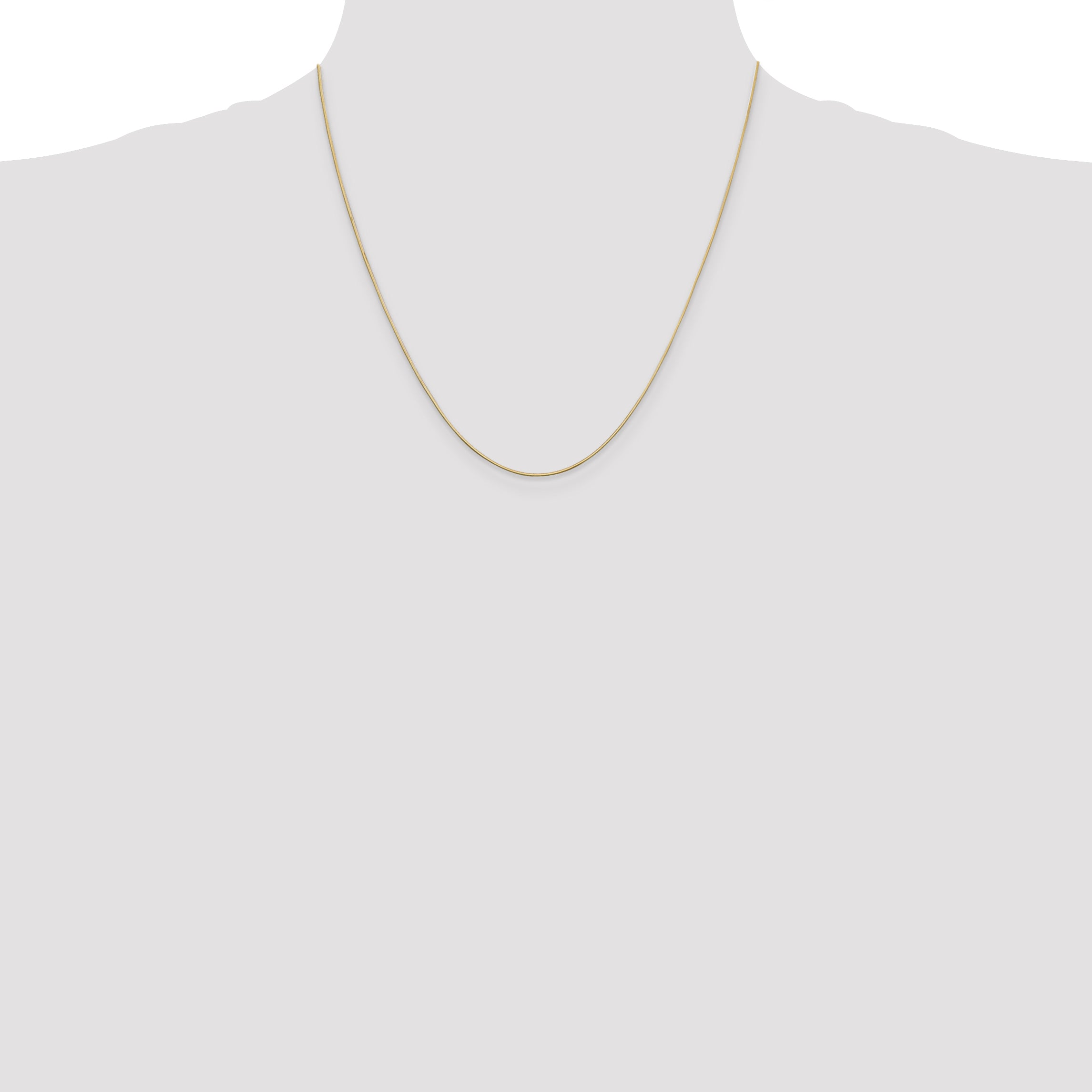 14K Yellow Gold 20 Inch .6mm Octagonal Snake With Lobster Clasp Chain