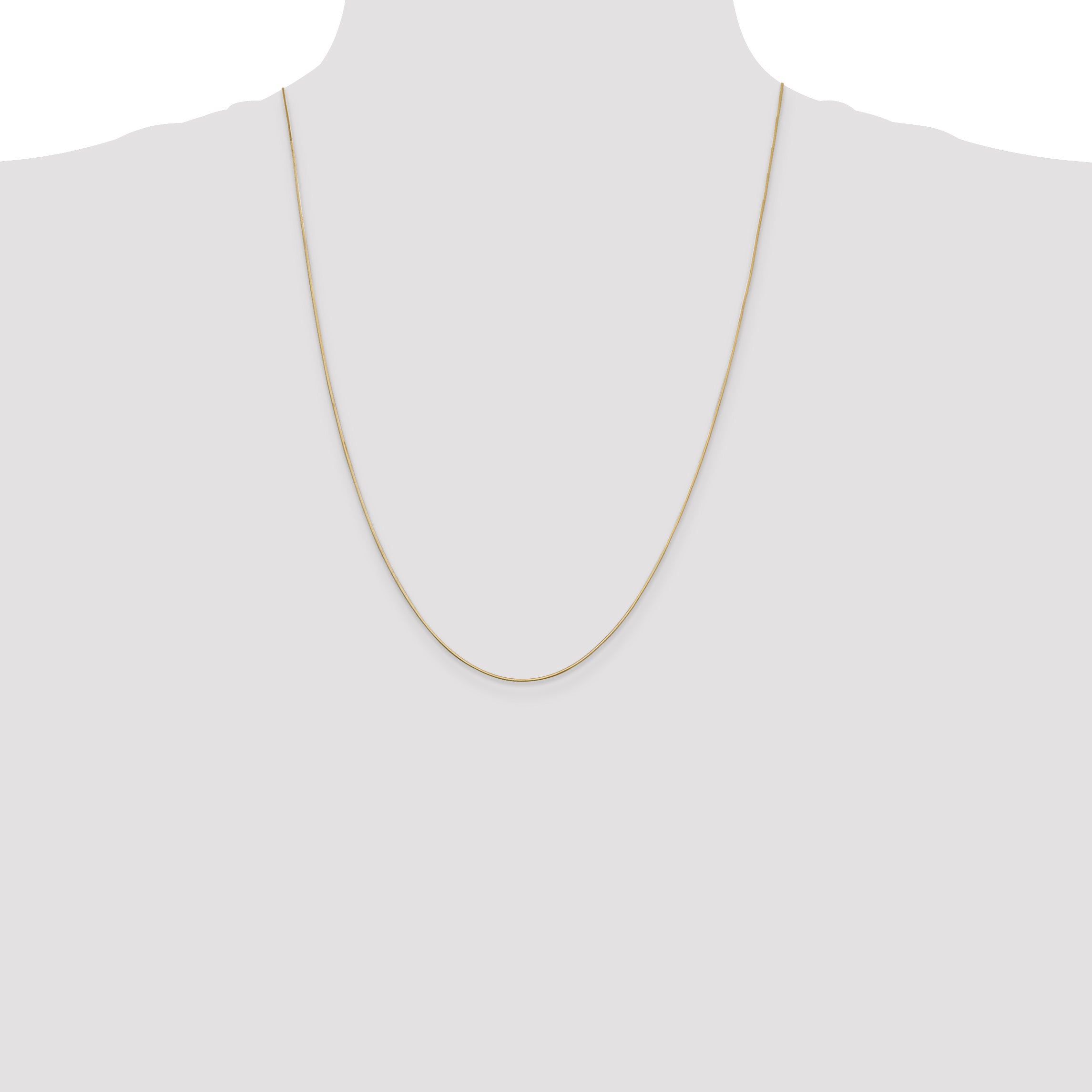14K Yellow Gold 24 Inch .6mm Octagonal Snake With Lobster Clasp Chain