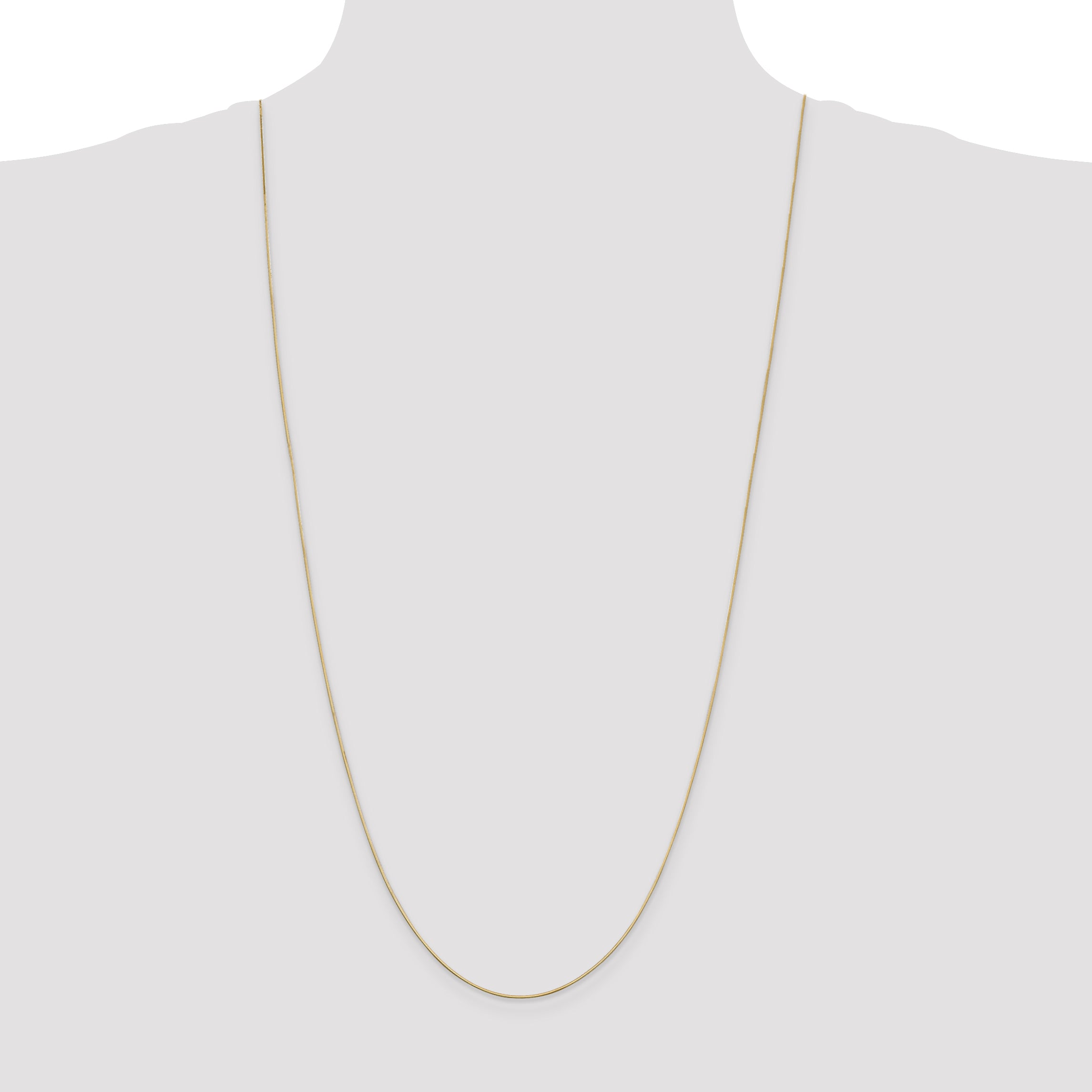 14K Yellow Gold 30 Inch .6mm Octagonal Snake With Lobster Clasp Chain