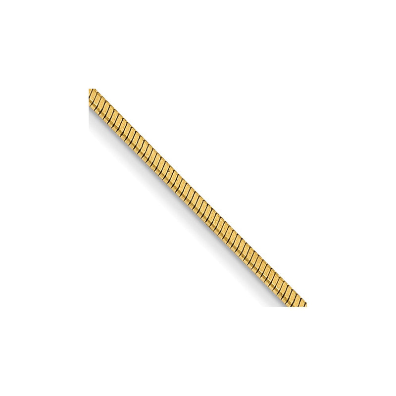 14K Yellow Gold 14 Inch .8mm Octagonal Snake With Lobster Clasp Chain Necklace