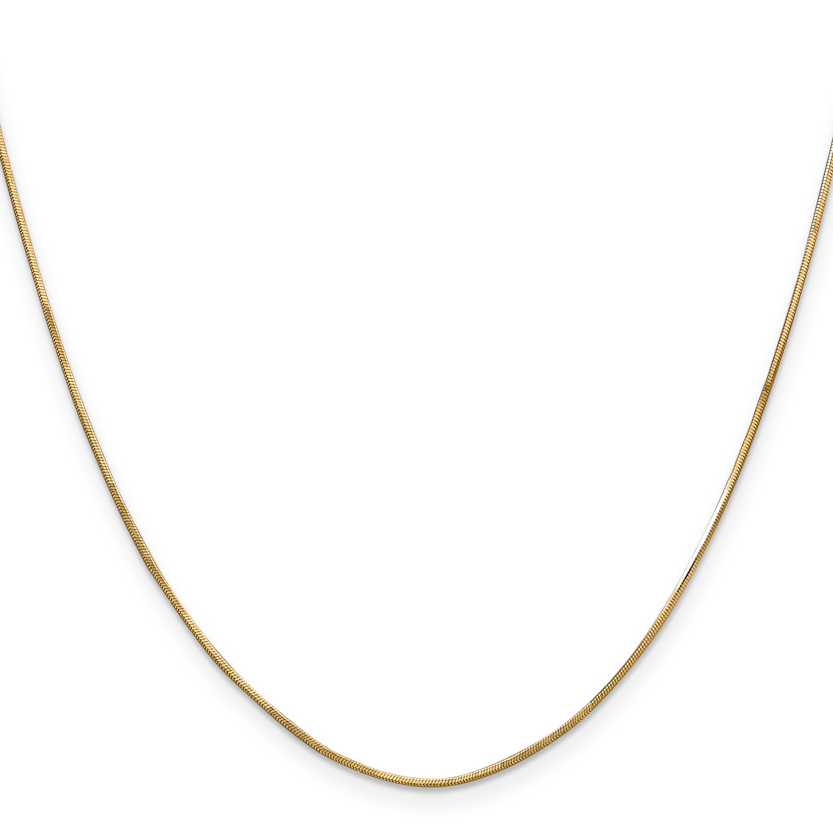14K Yellow Gold 18 Inch .8mm Octagonal Snake With Lobster Clasp Chain