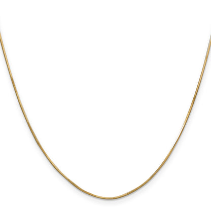 14K Yellow Gold 18 Inch .8mm Octagonal Snake With Lobster Clasp Chain