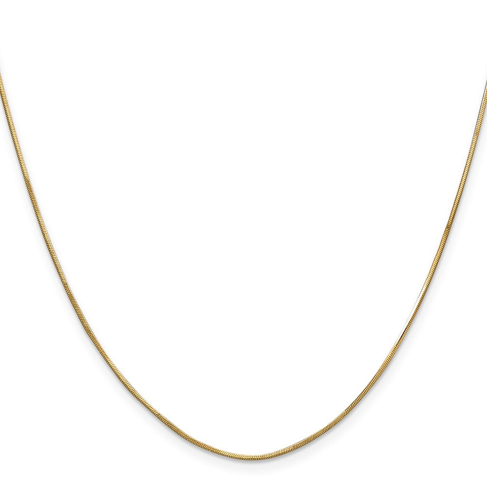 14K Yellow Gold .8mm Octagonal Snake With Lobster Clasp Chain Necklace