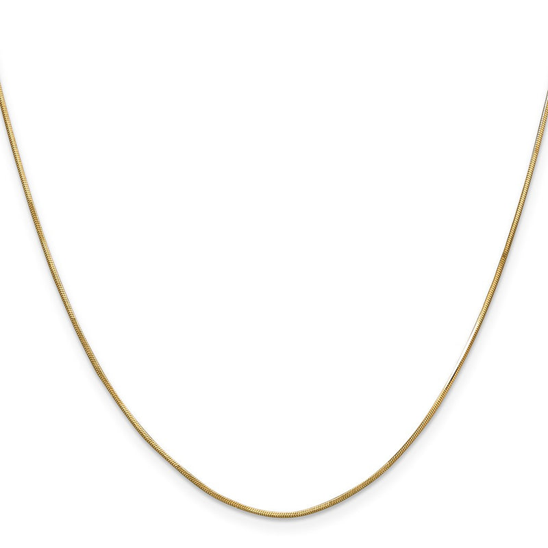 14K Yellow Gold .8mm Octagonal Snake With Lobster Clasp Chain Necklace
