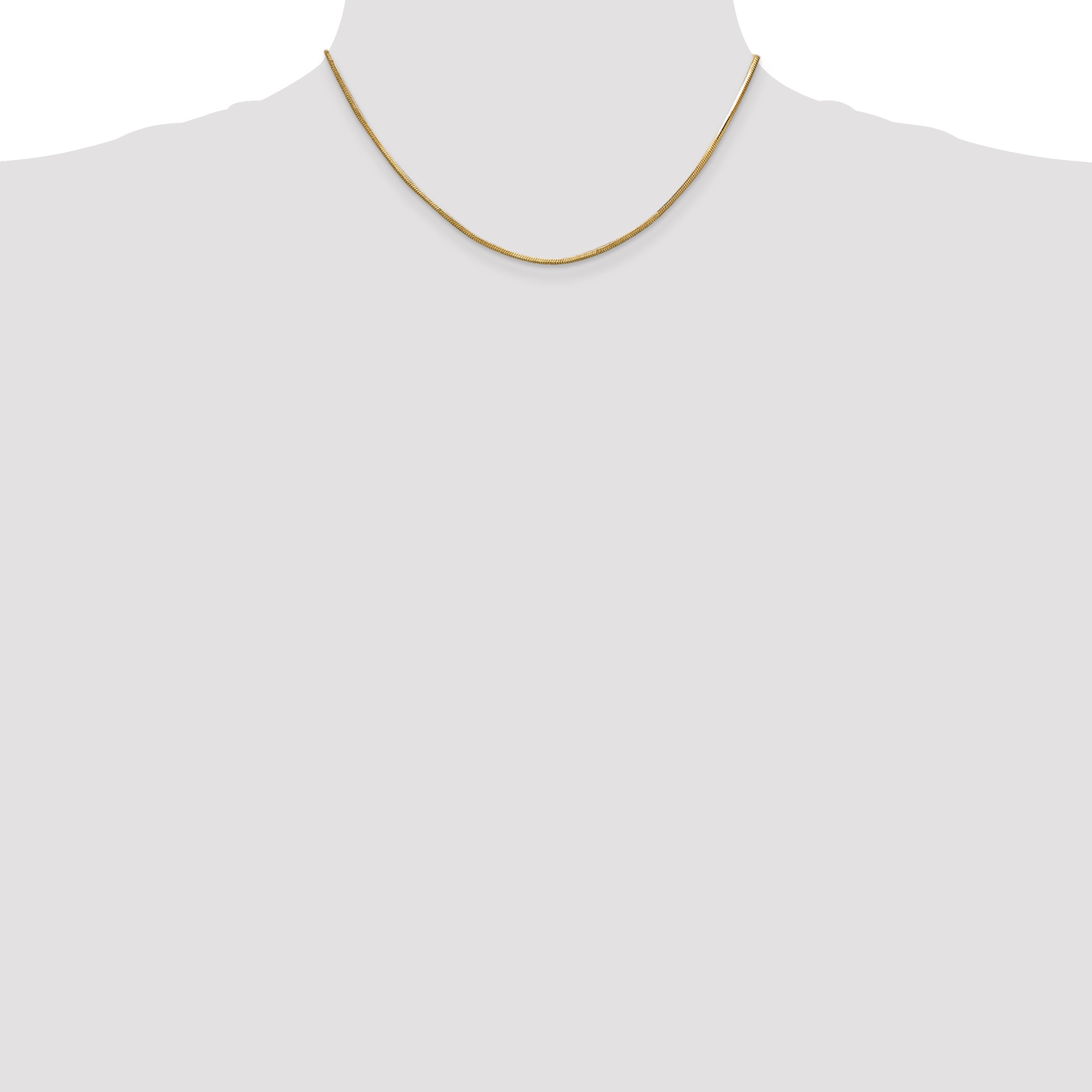 14K Yellow Gold 16 Inch .8mm Octagonal Snake With Lobster Clasp Chain
